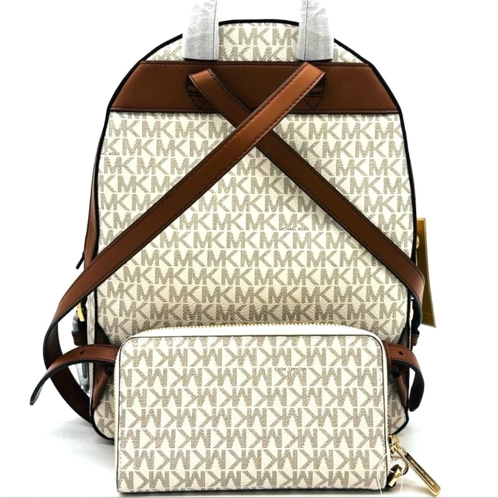 Michael Kors Medium Jaycee Zip Packet Backpack & Large Flat MF Phone Case Wallet - Picture 6 of 15